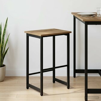 Barkruk Artisanaal eiken 40 x 32 x 64 cm Bewerkt hout 1