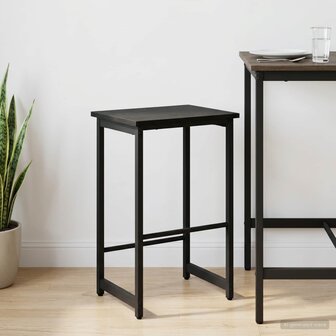 Barkruk Zwart eiken 40 x 32 x 74 cm Bewerkt hout 1