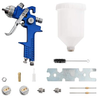 HVLP Verfspuitpistool Kit 600 ml Kom 1,3/1,7/2,0 mm Spuitmonden 2