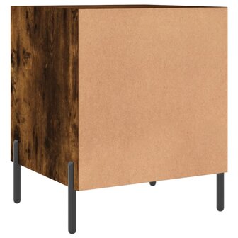 Nachtkastje 40x40x50 cm bewerkt hout gerookt eikenkleurig 8