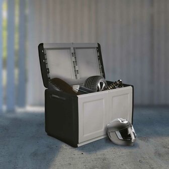 Tuinbox 230 L 96x53x57 cm donkergrijs en zwart 1