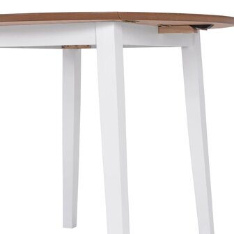 Eetkamerset MDF en rubberwood wit 5-delig 5