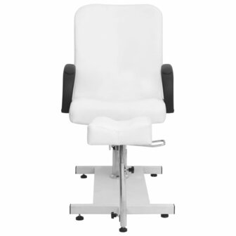 Salonstoel met voetenbankje 127x60x98 cm kunstleer wit 2