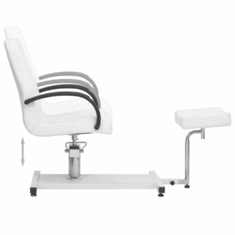 Salonstoel met voetenbankje 127x60x98 cm kunstleer wit 4