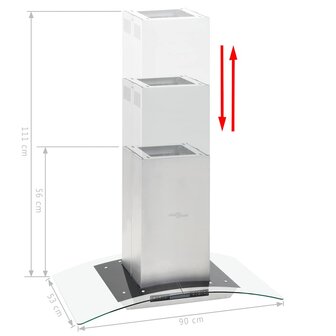 Eilandafzuigkap LCD-scherm sensor 756 m&amp;sup3;/u LED 90 cm 4