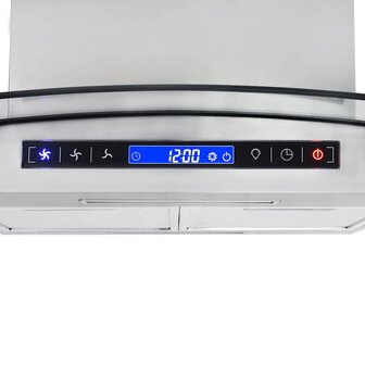 Eilandafzuigkap LCD-scherm sensor 756 m&amp;sup3;/u LED 90 cm 6