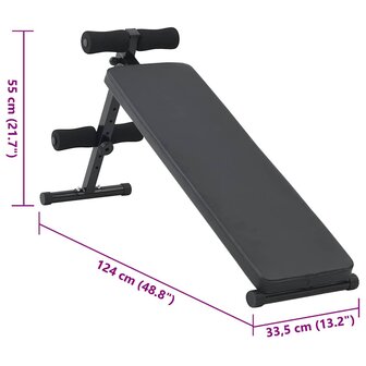 Opkrolbank Zwart 124 x 33,5 x 55 cm Gepoedercoat staal 9