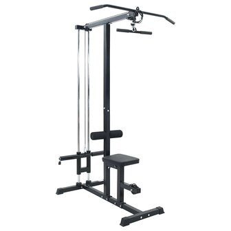 Lat pulldown machine Zwart 110 x 70 x 187 cm Gepoedercoat staal 1