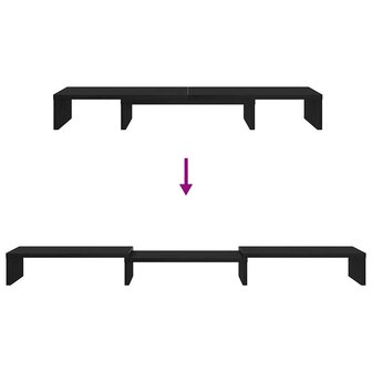 Monitorstandaard Verhoger Verstelbaar Zwart Eiken 80x24x10,5 cm 8