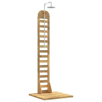 Buitendouche 225 cm Massief acaciahout en roestvrij staal Wit 2