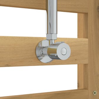 Buitendouche 225 cm Massief acaciahout en roestvrij staal Wit 6