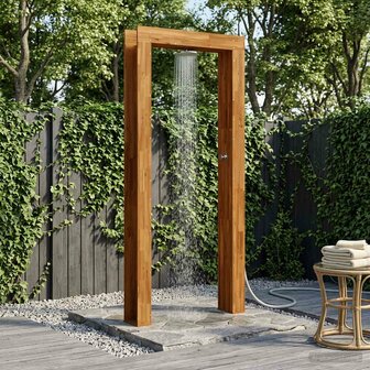Buitendouche 226 cm Massief acaciahout en roestvrij staal 1