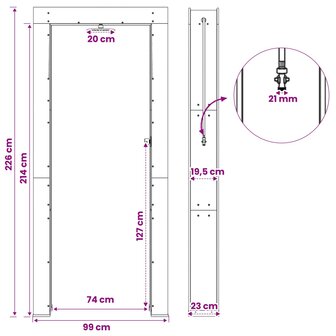 Buitendouche 226 cm Massief acaciahout en roestvrij staal 8