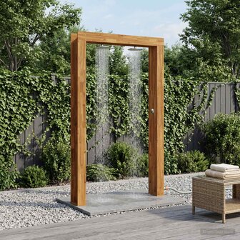 Buitendouche 226 cm Massief acaciahout en roestvrij staal 1