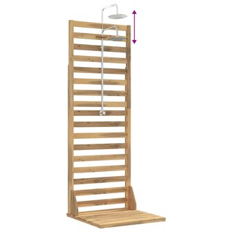 Buitendouche 205,5 cm Massief acaciahout en roestvrij staal Wit 8