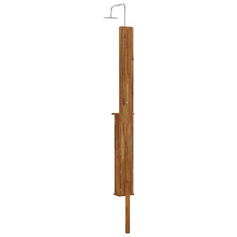 Buitendouche 257 cm Massief Acacia Hout en Roestvrijstaal 5