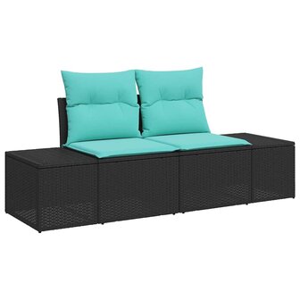 Bankstel 4 st Zwart [Synthetisch]: Poly Rattan 4