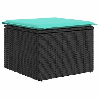 Bankstel 4 st Zwart [Synthetisch]: Poly Rattan 6