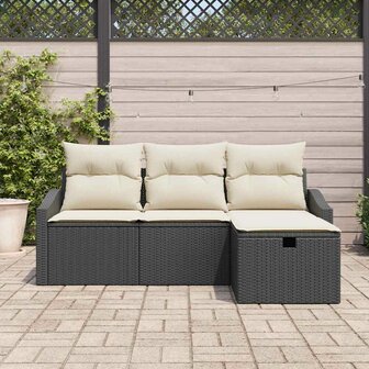 Bankstel 4 st poly rattan 3