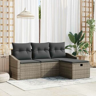 Bankstel 4 st poly rattan 1