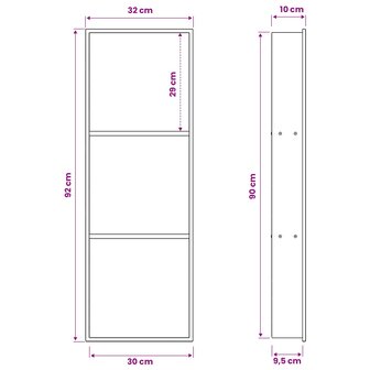 DouchenisZwart 92 x 32 x 10 cm Roestvrij staal 9