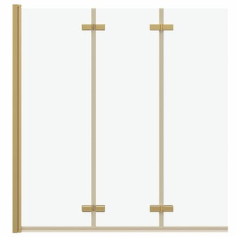 Opvouwbare Douchewand Goud 130 x 138 cm ESG-glas en aluminium 5