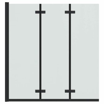 Opvouwbare Douchewand Zwart 130 x 138 cm ESG-glas en aluminium 5