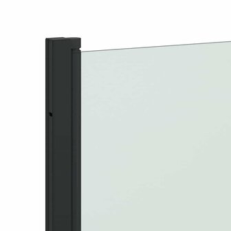 Opvouwbare Douchewand Zwart 130 x 138 cm ESG-glas en aluminium 8