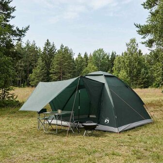 Kamperen tent 4-persoons Legergroen Polyester en staal 1