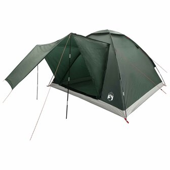 Kamperen tent 4-persoons Legergroen Polyester en staal 2