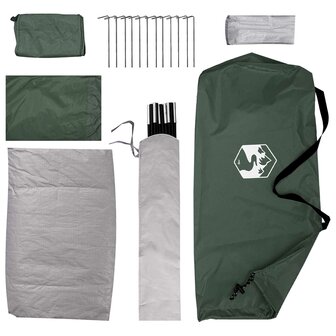 Kamperen tent 4-persoons Legergroen Polyester en staal 9
