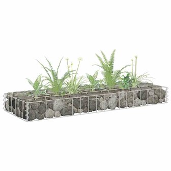 Gabion plantenbak verhoogd 90x30x10 cm gegalvaniseerd staal 1