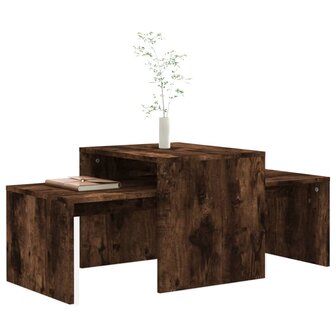 Salontafelset 100x48x40 cm bewerkt hout gerookt eikenkleurig 3