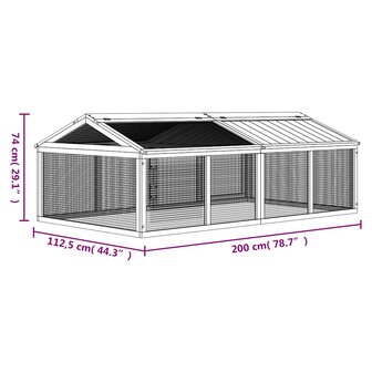 Dierenren 200x112,5x74 cm massief grenenhout mokkakleurig 7