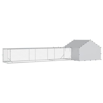 Kippenhok met Dak en Tuin 2 st zilver 7 x 2 x 1,5 m 5