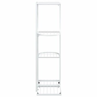 Bloemenstandaard met 4 lagen 43x22x76 cm metaal wit 6
