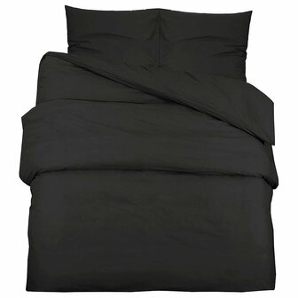 Dekbedovertrekset lichtgewicht 220x240 cm microvezel zwart 2