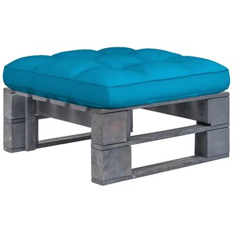 Tuinhocker pallet ge&amp;iuml;mpregneerd grenenhout grijs 1