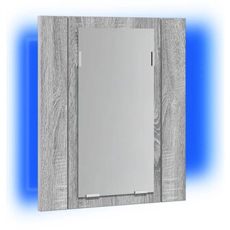 Badkamerspiegelkast LED 40x12x45 cm bewerkt hout grijs sonoma 5