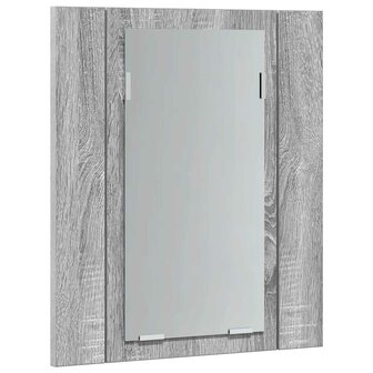 Badkamerspiegelkast LED 40x12x45 cm bewerkt hout grijs sonoma 7