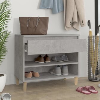 Schoenenkast 70x36x60 cm bewerkt hout betongrijs 3