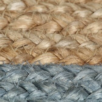 Vloerkleed handgemaakt met olijfgroene rand 90 cm jute 5