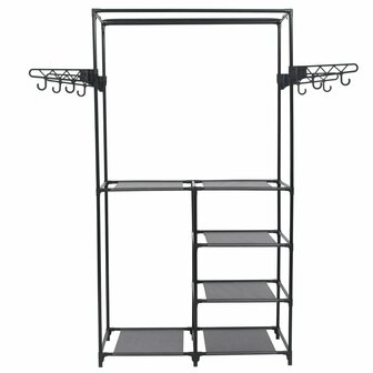 Kledingrek 87x44x158 cm staal en nonwoven stof zwart 2
