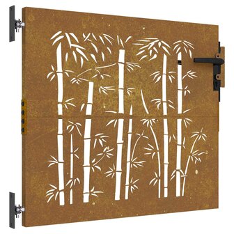 Poort 85x100 cm bamboe-ontwerp cortenstaal 2