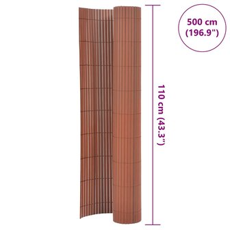 Tuinafscheiding dubbelzijdig 110x500 cm bruin 6
