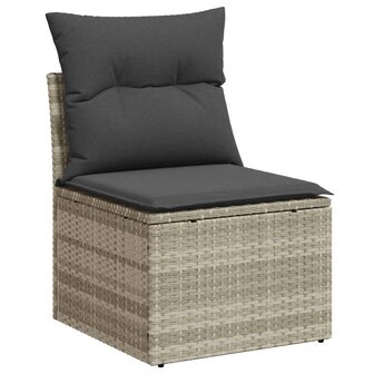 Bankstel 4 st Lichtgrijs poly rattan 5