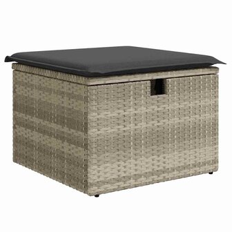 Bankstel 4 st Lichtgrijs poly rattan 6