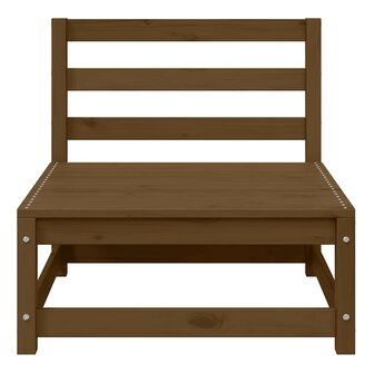 Tuinmiddenbank met cr&amp;egrave;mekleurige kussens massief grenenhout 3