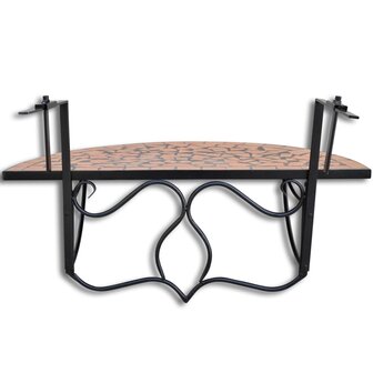 Balkontafel hangend moza&amp;iuml;ek terracottakleurig 5
