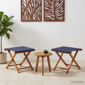 Ligstoel 2 pcs massief eucalyptushout Blauw 1